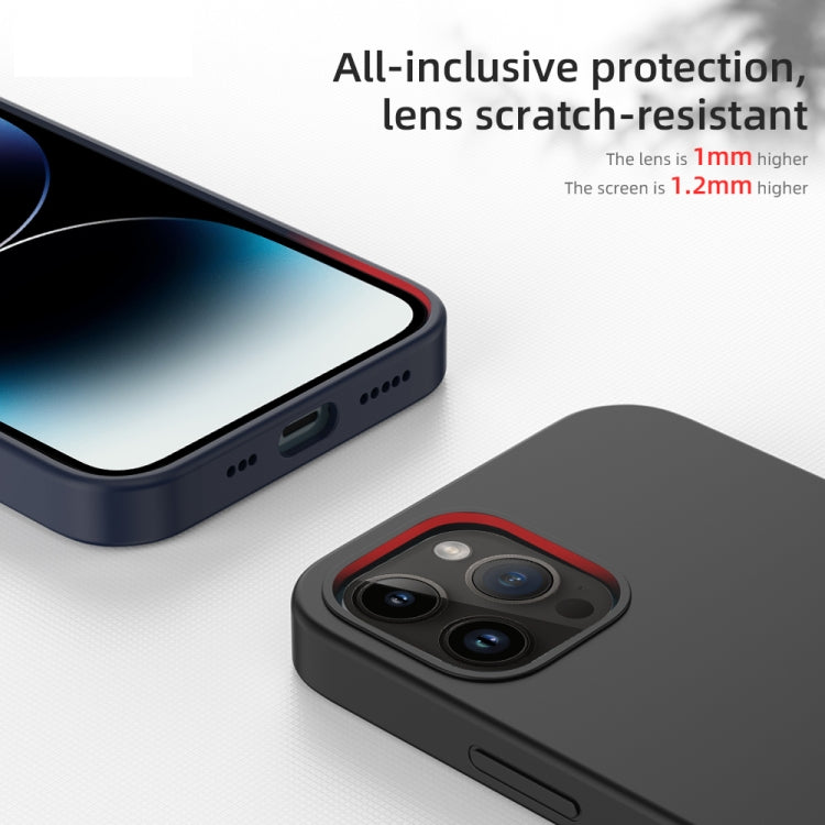For iPhone 14 Pro Mutural Yuemu Series Liquid Silicone Microfiber Case(Black) - HoMEdemic™ 