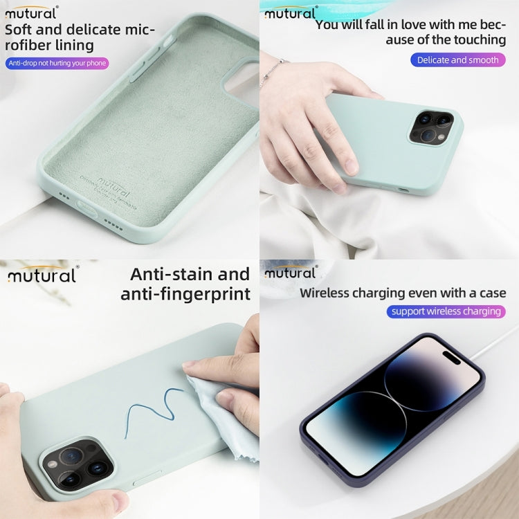 For iPhone 14 Pro Mutural Yuemu Series Liquid Silicone Microfiber Case(Black) - HoMEdemic™ 