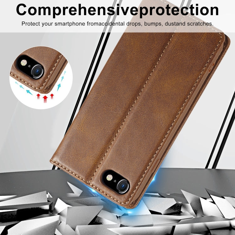 For iPhone SE 2022 / SE 2020 / 8 / 7 LC.IMEEKE RFID Anti-theft Leather Phone Case(Brown) - HoMEdemic™ 