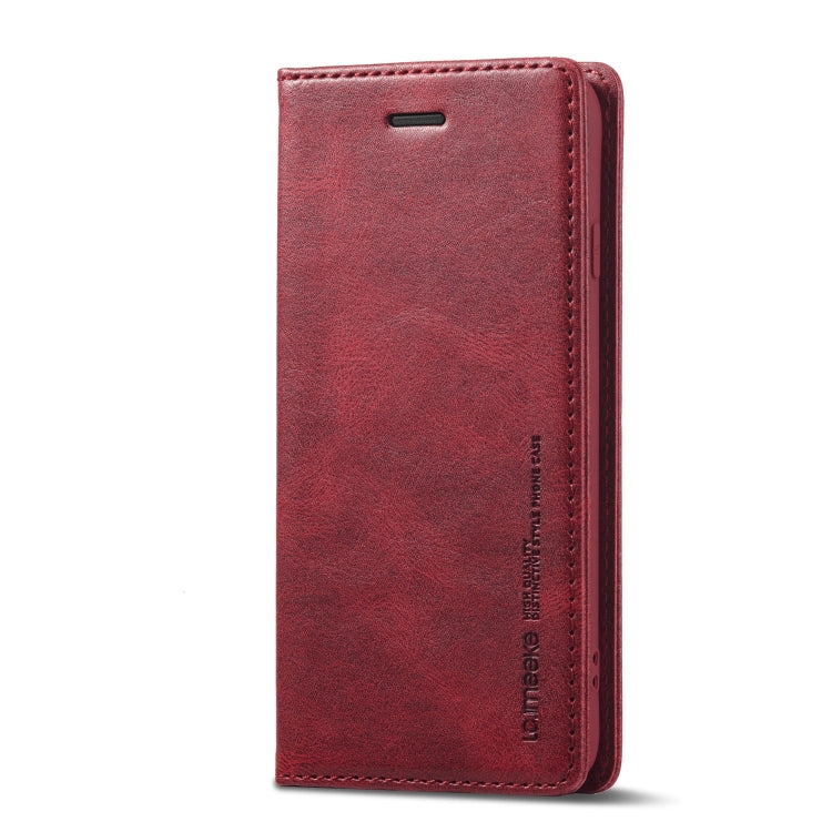 For iPhone SE 2022 / SE 2020 / 8 / 7 LC.IMEEKE RFID Anti-theft Leather Phone Case(Red) - HoMEdemic™ 