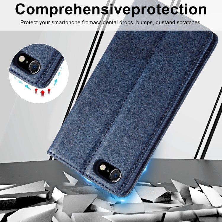 For iPhone SE 2022 / SE 2020 / 8 / 7 LC.IMEEKE RFID Anti-theft Leather Phone Case(Blue) - HoMEdemic™ 