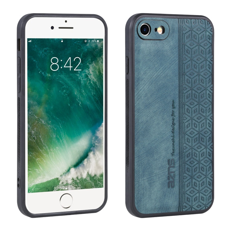 For iPhone SE 2022 / SE 2020 / 8 / 7 AZNS 3D Embossed Skin Feel Phone Case(Dark Green) - HoMEdemic™ 