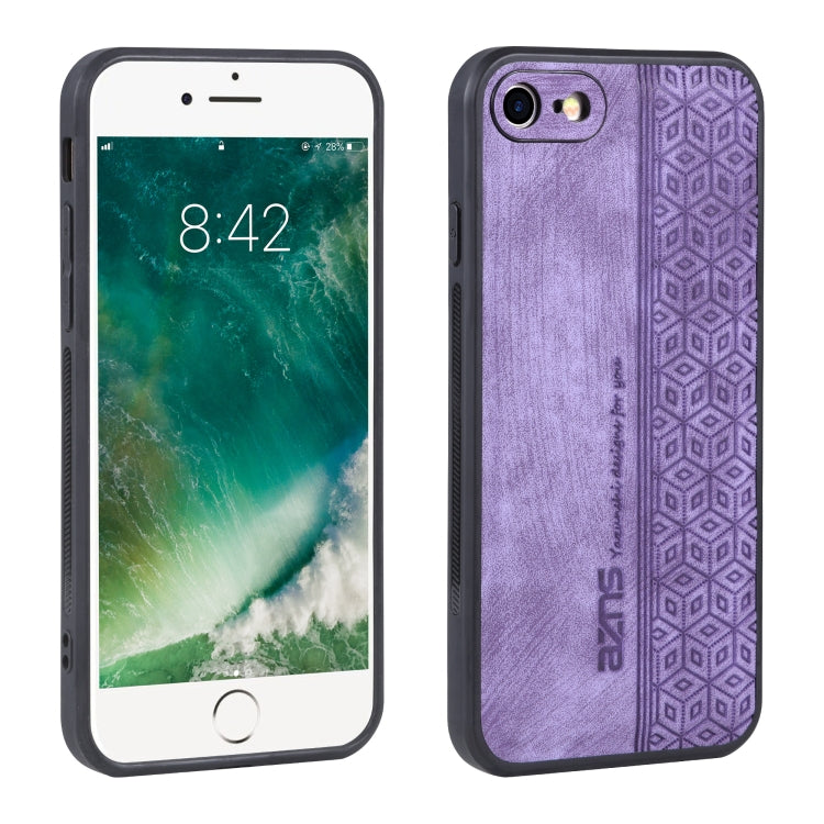 For iPhone SE 2022 / SE 2020 / 8 / 7 AZNS 3D Embossed Skin Feel Phone Case(Purple) - HoMEdemic™ 