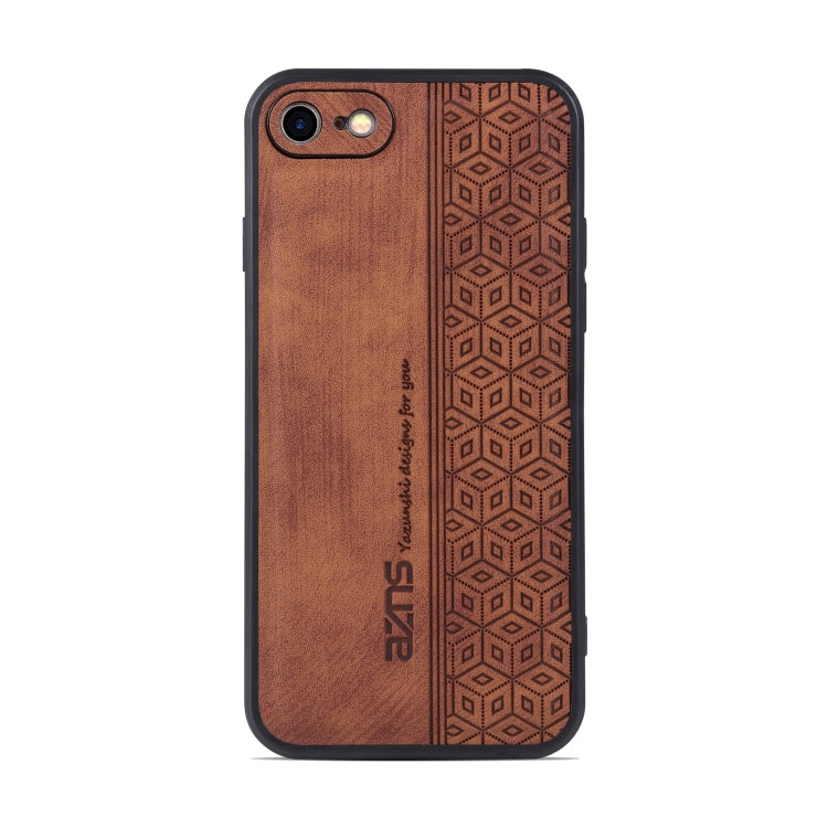 For iPhone SE 2022 / SE 2020 / 8 / 7 AZNS 3D Embossed Skin Feel Phone Case(Brown) - HoMEdemic™ 