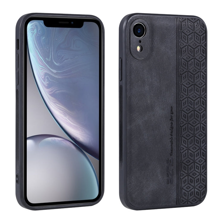 For iPhone XR AZNS 3D Embossed Skin Feel Phone Case(Black) - HoMEdemic™ 