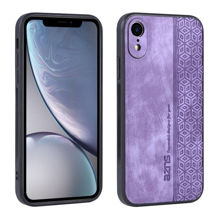 For iPhone XR AZNS 3D Embossed Skin Feel Phone Case(Purple) - HoMEdemic™ 