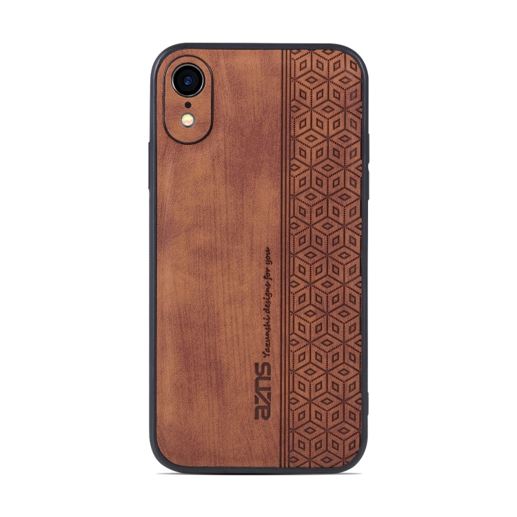 For iPhone XR AZNS 3D Embossed Skin Feel Phone Case(Brown) - HoMEdemic™ 