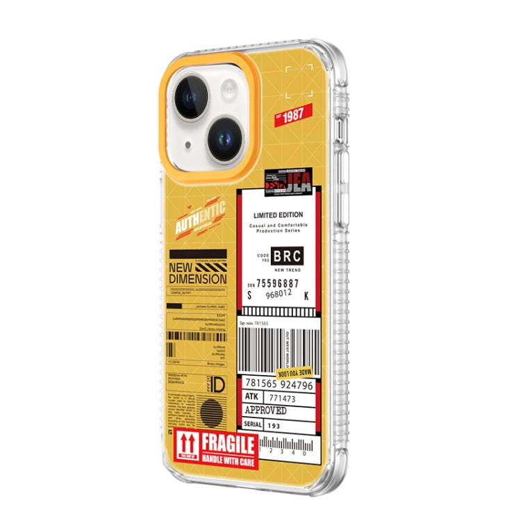 For iPhone 14 Mutural Dual-side Laminating Printed TPU Phone Case(Yellow) - HoMEdemic™ 