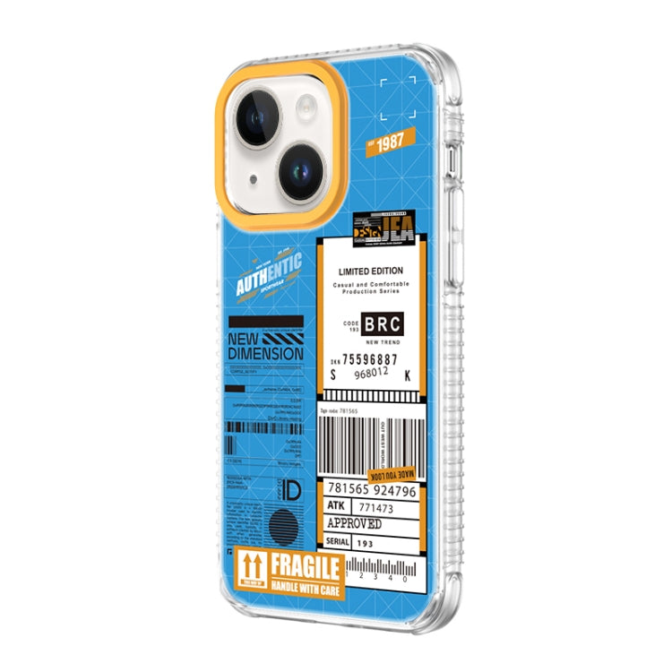 For iPhone 14 Mutural Dual-side Laminating Printed TPU Phone Case(Blue) - HoMEdemic™ 