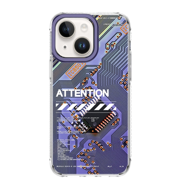 For iPhone 14 Mutural Modern Series Circuit Board Printed Phone Case(Purple) - HoMEdemic™ 