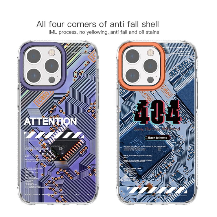 For iPhone 14 Mutural Modern Series Circuit Board Printed Phone Case(Purple) - HoMEdemic™ 