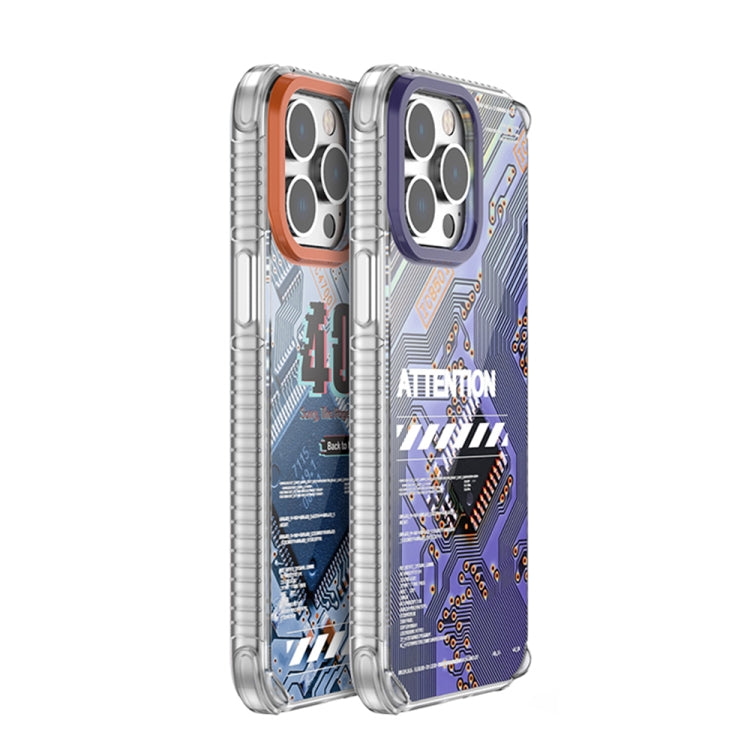 For iPhone 14 Mutural Modern Series Circuit Board Printed Phone Case(Purple) - HoMEdemic™ 