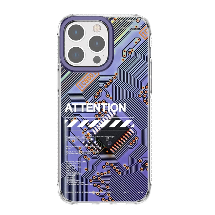 For iPhone 14 Pro Max Mutural Modern Series Circuit Board Printed Phone Case(Purple) - HoMEdemic™ 