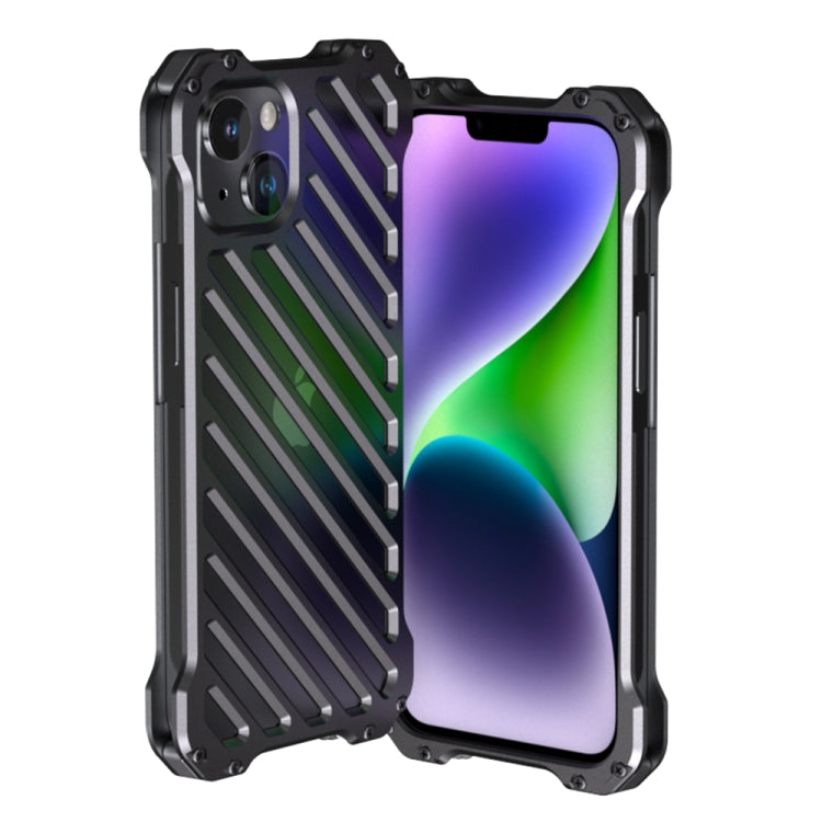 For iPhone 14 R-JUST Breathable Armor Phone Case(Silver Grey) - HoMEdemic™ 