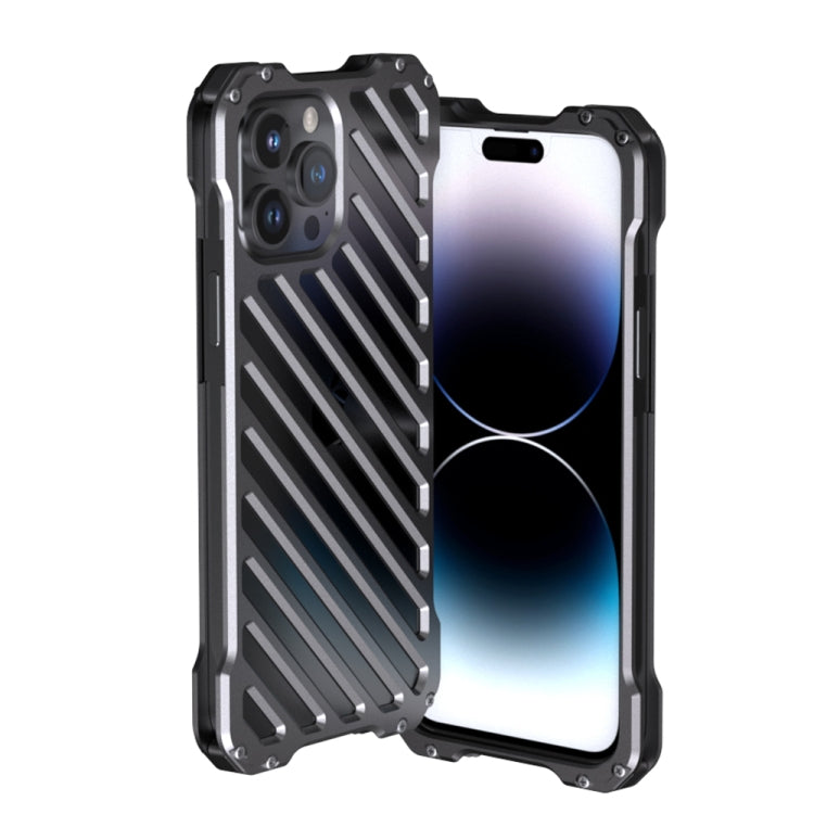For iPhone 14 Pro R-JUST Breathable Armor Phone Case(Silver Grey) - HoMEdemic™ 