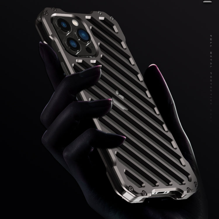 For iPhone 14 Pro R-JUST Breathable Armor Phone Case(Silver Grey) - HoMEdemic™ 