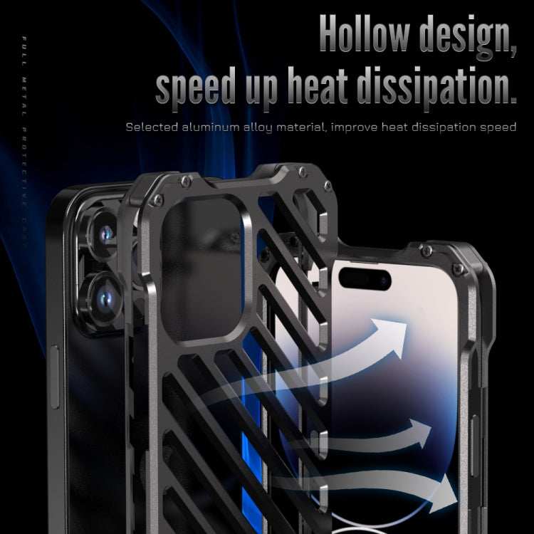 For iPhone 14 Pro R-JUST Breathable Armor Phone Case(Silver Grey) - HoMEdemic™ 