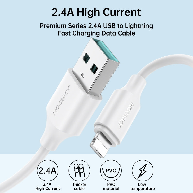 JOYROOM S-UL012A9 2.4A USB to 8 Pin Fast Charging Data Cable, Length:1m(White) - HoMEdemic™ 