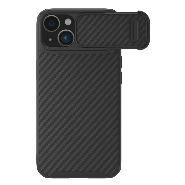 For iPhone 14 NILLKIN Synthetic Fiber Camshield Magnetic Phone Case(Black) - HoMEdemic™ 