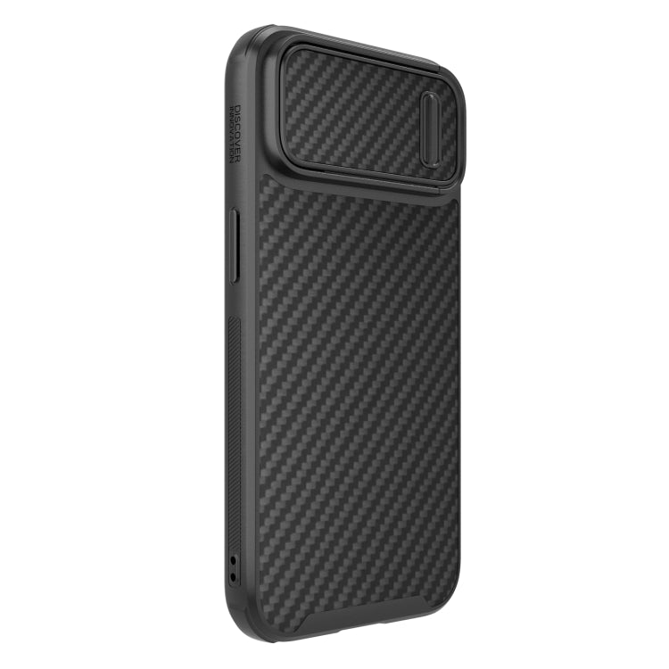 For iPhone 14 NILLKIN Synthetic Fiber Camshield Magnetic Phone Case(Black) - HoMEdemic™ 