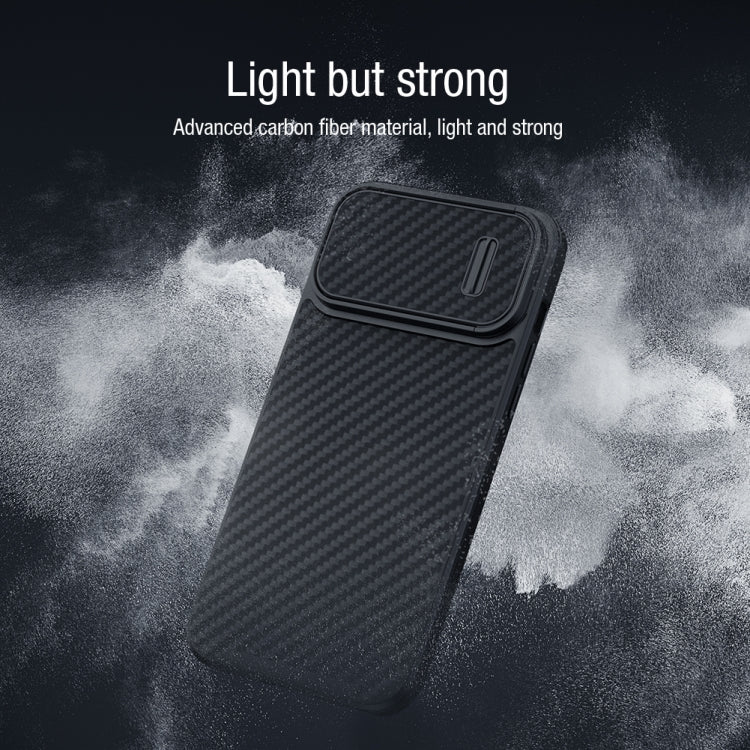 For iPhone 14 NILLKIN Synthetic Fiber Camshield Magnetic Phone Case(Black) - HoMEdemic™ 