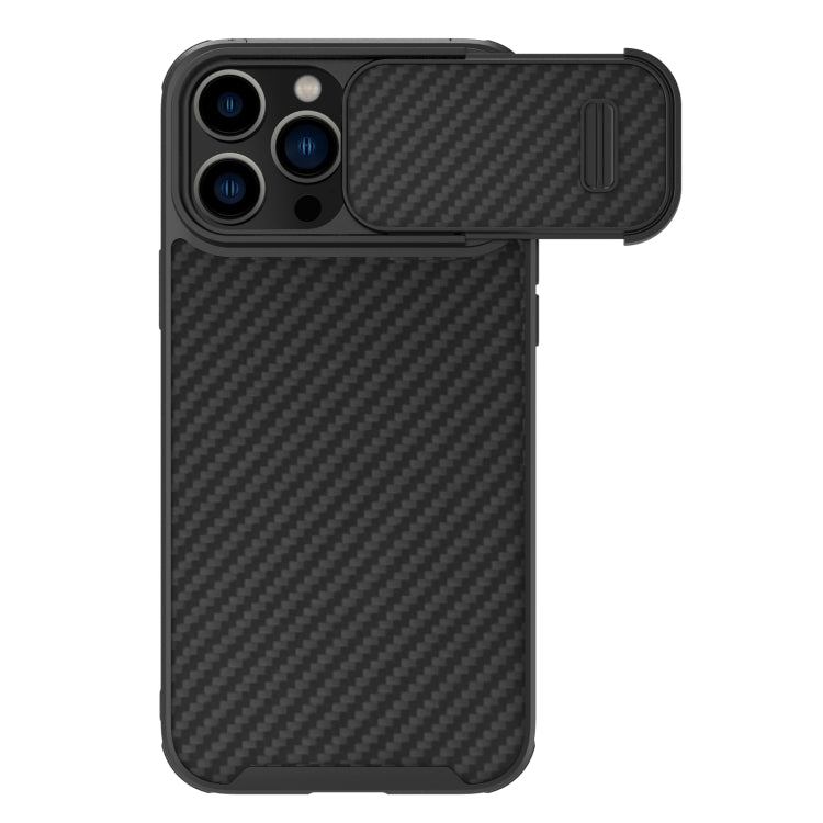 For iPhone 14 Pro NILLKIN Synthetic Fiber Camshield Magnetic Phone Case(Black) - HoMEdemic™ 