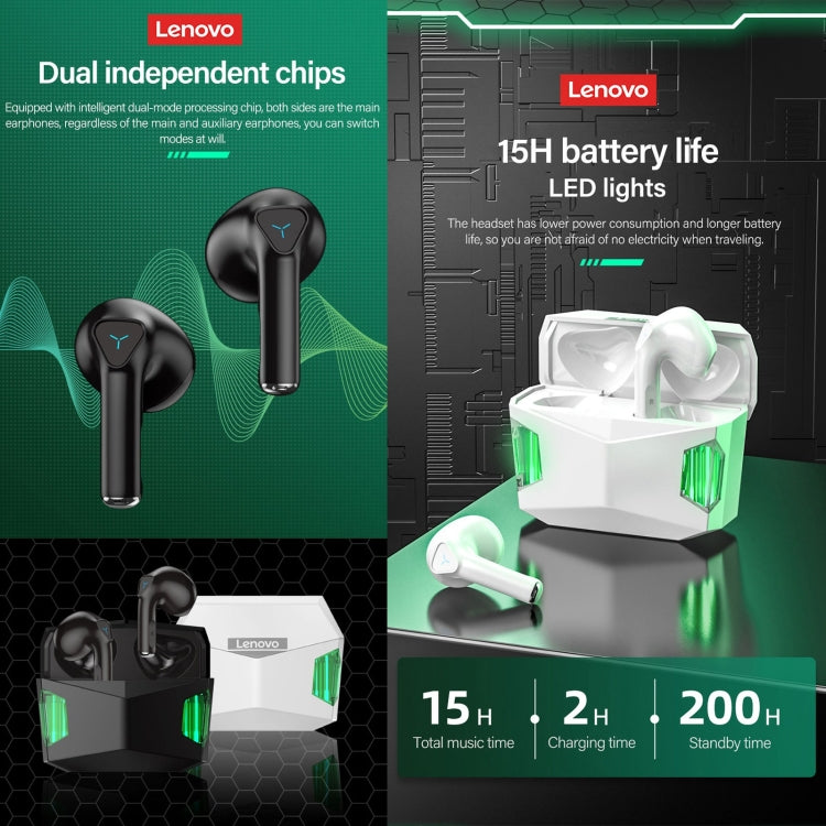 Lenovo GM5 TWS Bluetooth Wireless Sports Waterproof Noise Reduction Gaming Earphone with Mic(White) - HoMEdemic™ 