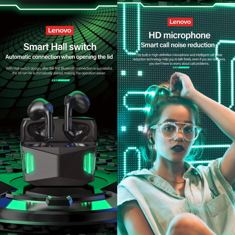 Lenovo GM5 TWS Bluetooth Wireless Sports Waterproof Noise Reduction Gaming Earphone with Mic(White) - HoMEdemic™ 