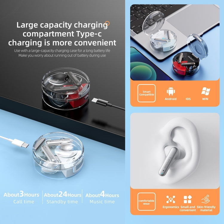 Lenovo LP10 TWS Wireless Bluetooth 5.2 Noise Reduction Earphone with Mic(Black) - HoMEdemic™ 