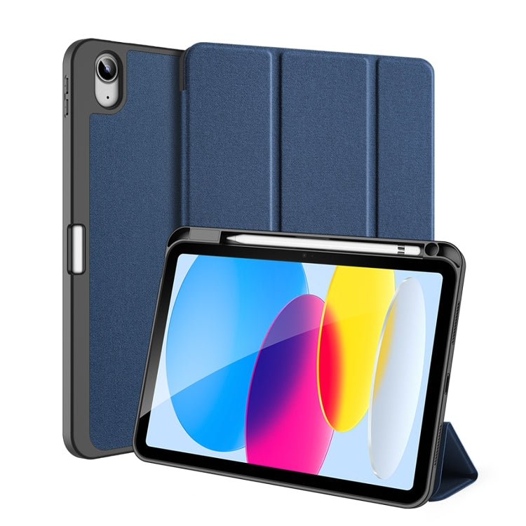 For iPad 2025 / 2022 DUX DUCIS Domo Series Magnetic Flip Leather Tablet Case(Blue) - HoMEdemic™ 