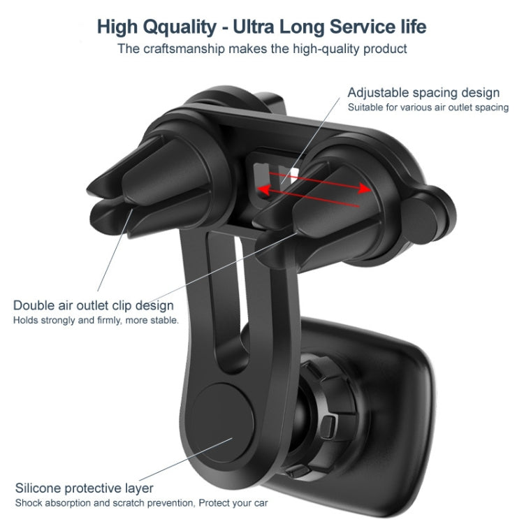 IMAK C5-F2 Dual Chip Air Outlet Magnetic Car Holder(Black) - HoMEdemic™ 