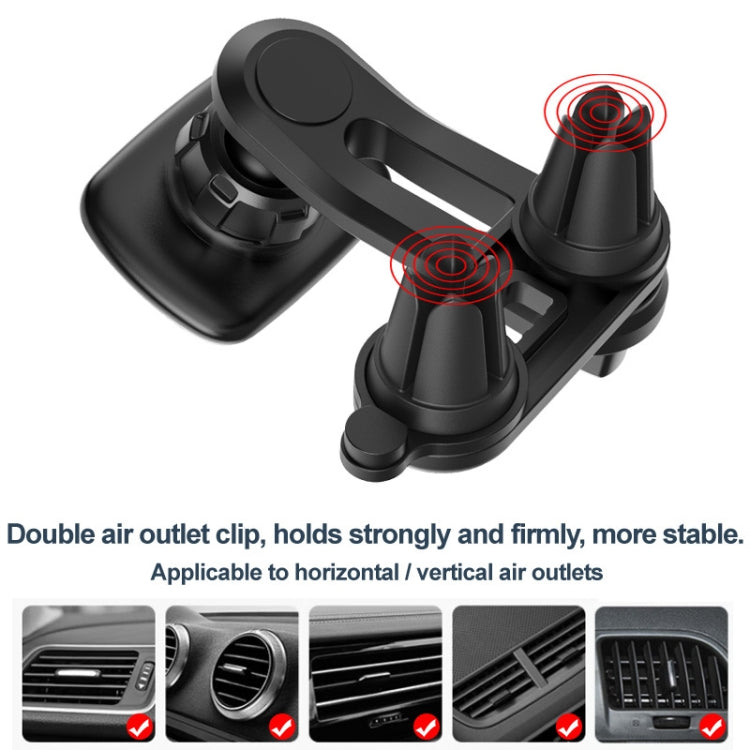 IMAK C5-F2 Dual Chip Air Outlet Magnetic Car Holder(Black) - HoMEdemic™ 