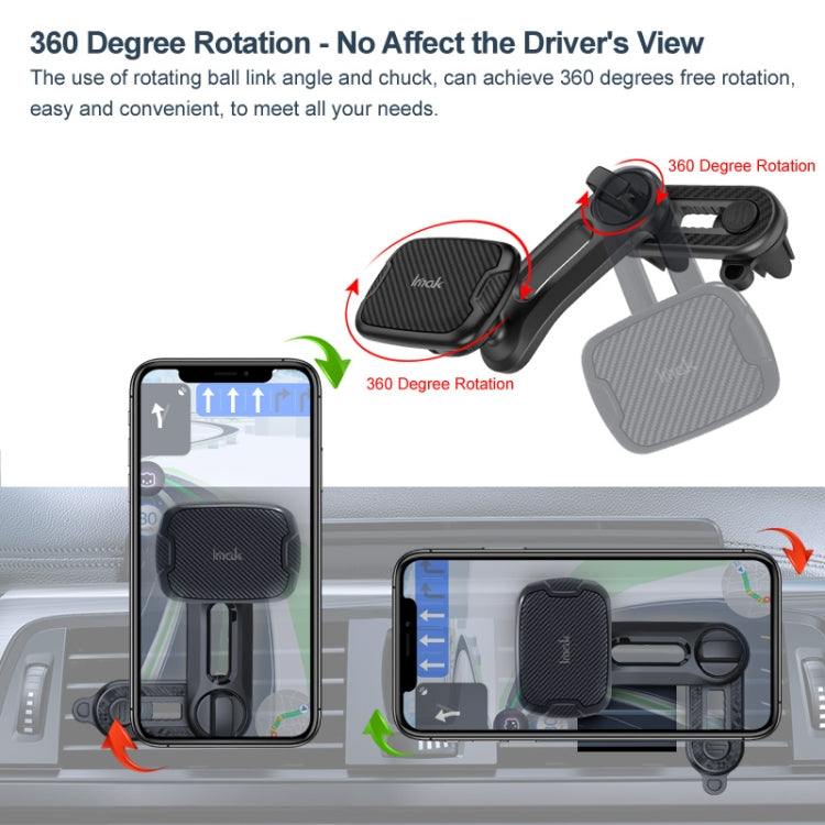 IMAK C5-F2 Dual Chip Air Outlet Magnetic Car Holder(Black) - HoMEdemic™ 