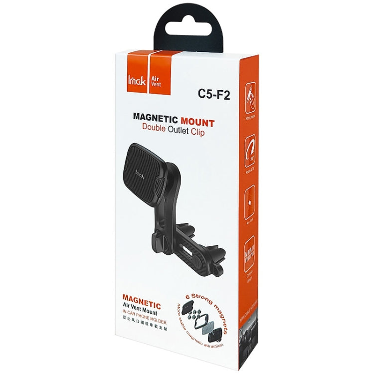 IMAK C5-F2 Dual Chip Air Outlet Magnetic Car Holder(Black) - HoMEdemic™ 