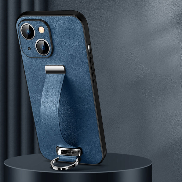 For iPhone 14 Plus SULADA Cool Series PC + Leather Texture Skin Feel Phone Case(Blue) - HoMEdemic™ 