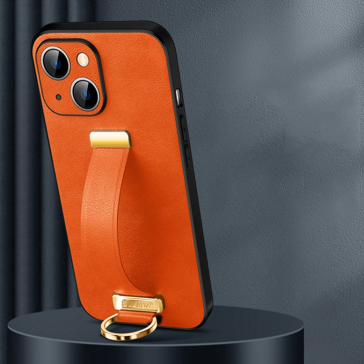 For iPhone 14 Plus SULADA Cool Series PC + Leather Texture Skin Feel Phone Case(Orange) - HoMEdemic™ 