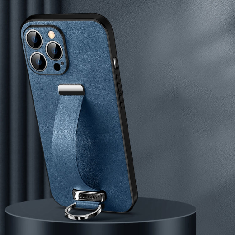 For iPhone 14 Pro Max SULADA Cool Series PC + Leather Texture Skin Feel Phone Case(Blue) - HoMEdemic™ 