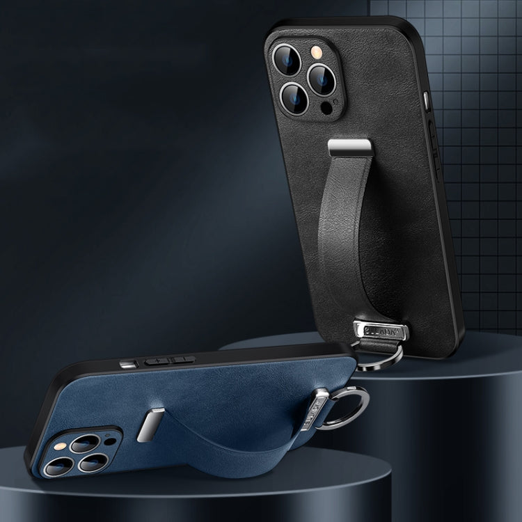 For iPhone 14 Pro Max SULADA Cool Series PC + Leather Texture Skin Feel Phone Case(Blue) - HoMEdemic™ 