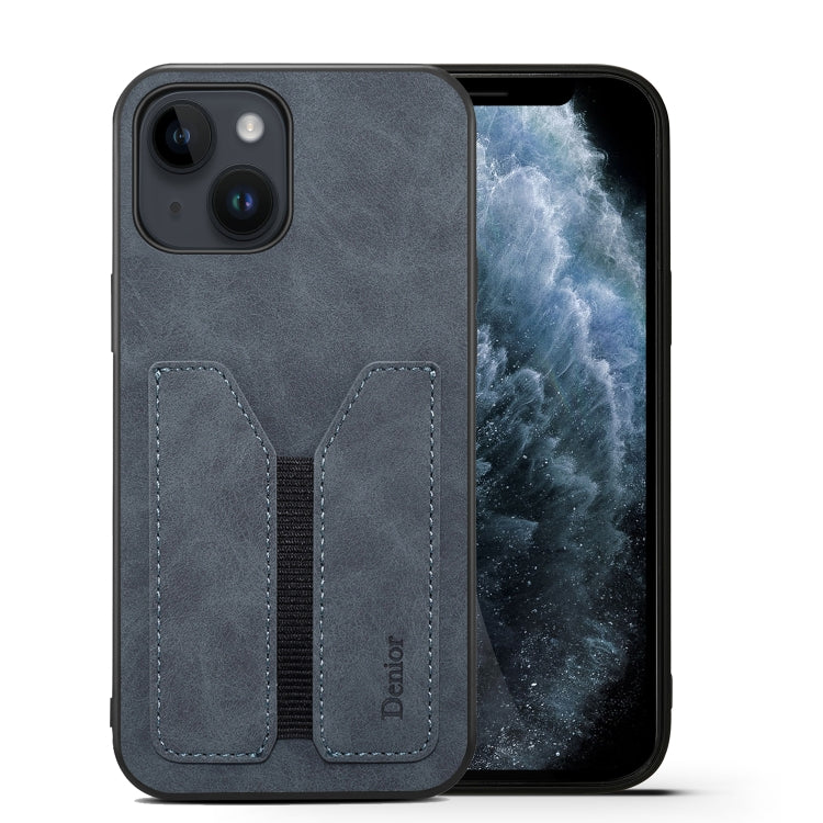 For iPhone 14 Denior DV Elastic Card PU Back Cover Phone Case(Grey) - HoMEdemic™ 