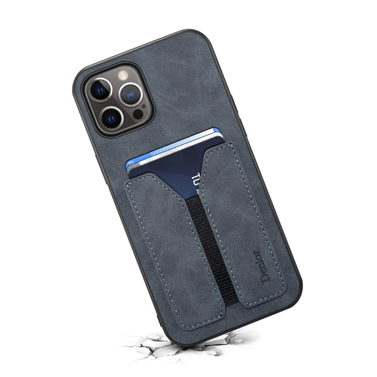 For iPhone 14 Pro Denior DV Elastic Card PU Back Cover Phone Case(Grey) - HoMEdemic™ 