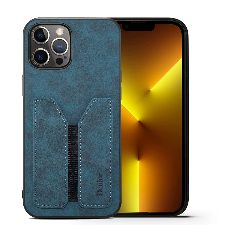 For iPhone 13 Pro Denior DV Elastic Card PU Back Cover Phone Case(Blue) - HoMEdemic™ 