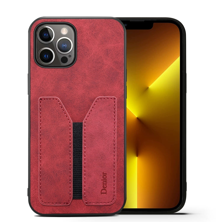 For iPhone 13 Pro Denior DV Elastic Card PU Back Cover Phone Case(Red) - HoMEdemic™ 