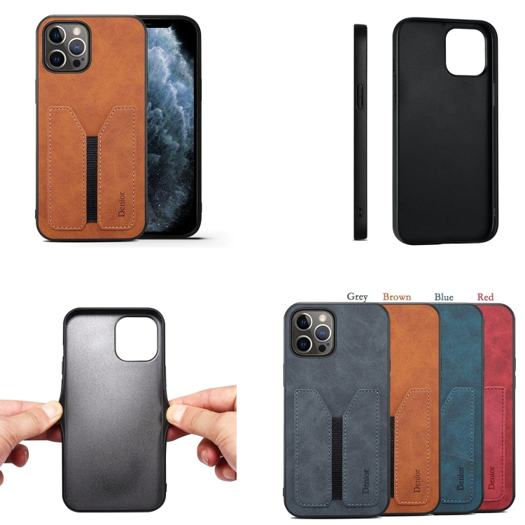 For iPhone 13 Pro Denior DV Elastic Card PU Back Cover Phone Case(Red) - HoMEdemic™ 
