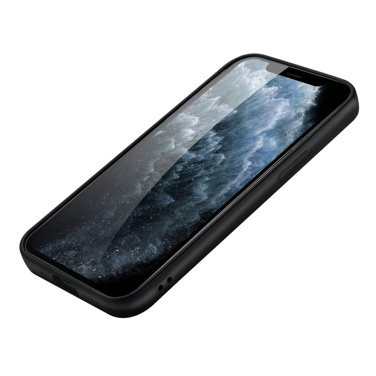 For iPhone 12 mini Denior DV Elastic Card PU Back Cover Phone Case(Blue) - HoMEdemic™ 