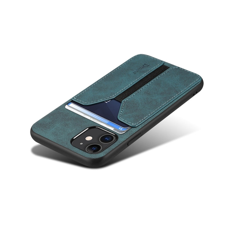 For iPhone 11 Denior DV Elastic Card PU Back Cover Phone Case(Blue) - HoMEdemic™ 