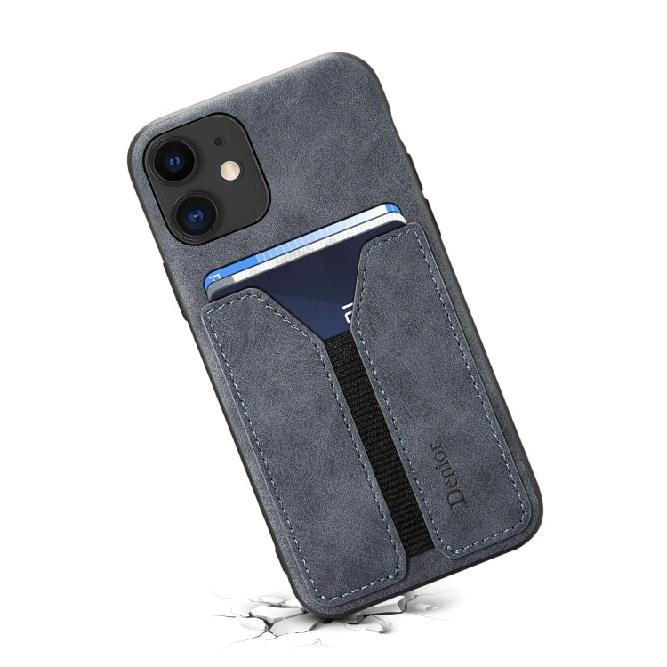 For iPhone 11 Denior DV Elastic Card PU Back Cover Phone Case(Grey) - HoMEdemic™ 