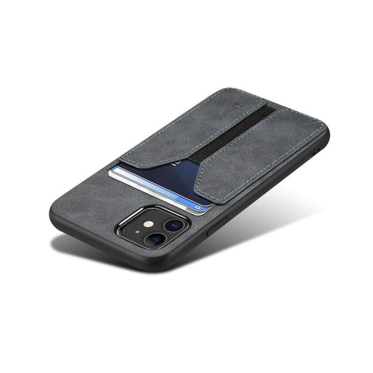 For iPhone 11 Denior DV Elastic Card PU Back Cover Phone Case(Grey) - HoMEdemic™ 