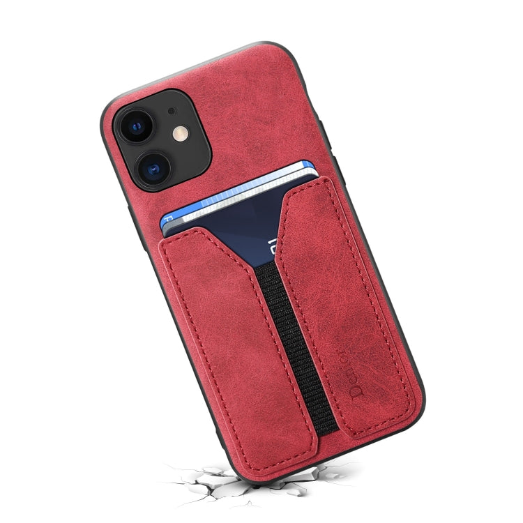 For iPhone 11 Denior DV Elastic Card PU Back Cover Phone Case(Red) - HoMEdemic™ 