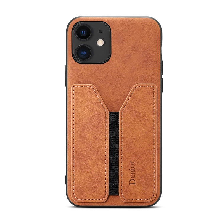 For iPhone 11 Denior DV Elastic Card PU Back Cover Phone Case(Brown) - HoMEdemic™ 