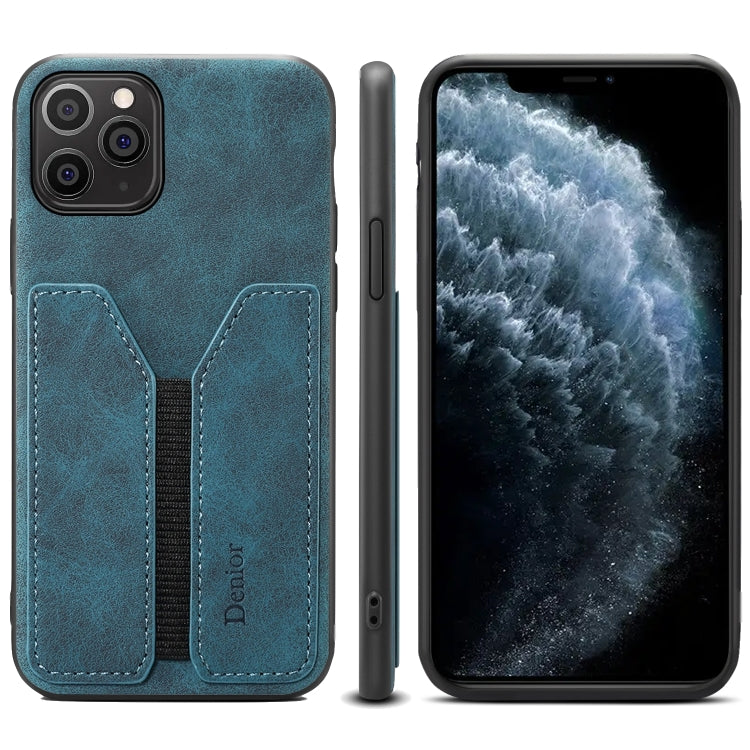 For iPhone 11 Pro Max Denior DV Elastic Card PU Back Cover Phone Case(Blue) - HoMEdemic™ 